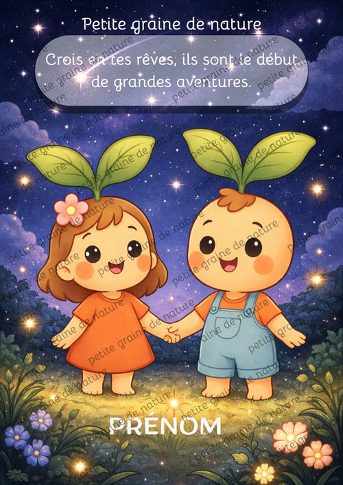 Cadre décoratif enfant – Soli & Luma | Affiche éducative et bienveillante