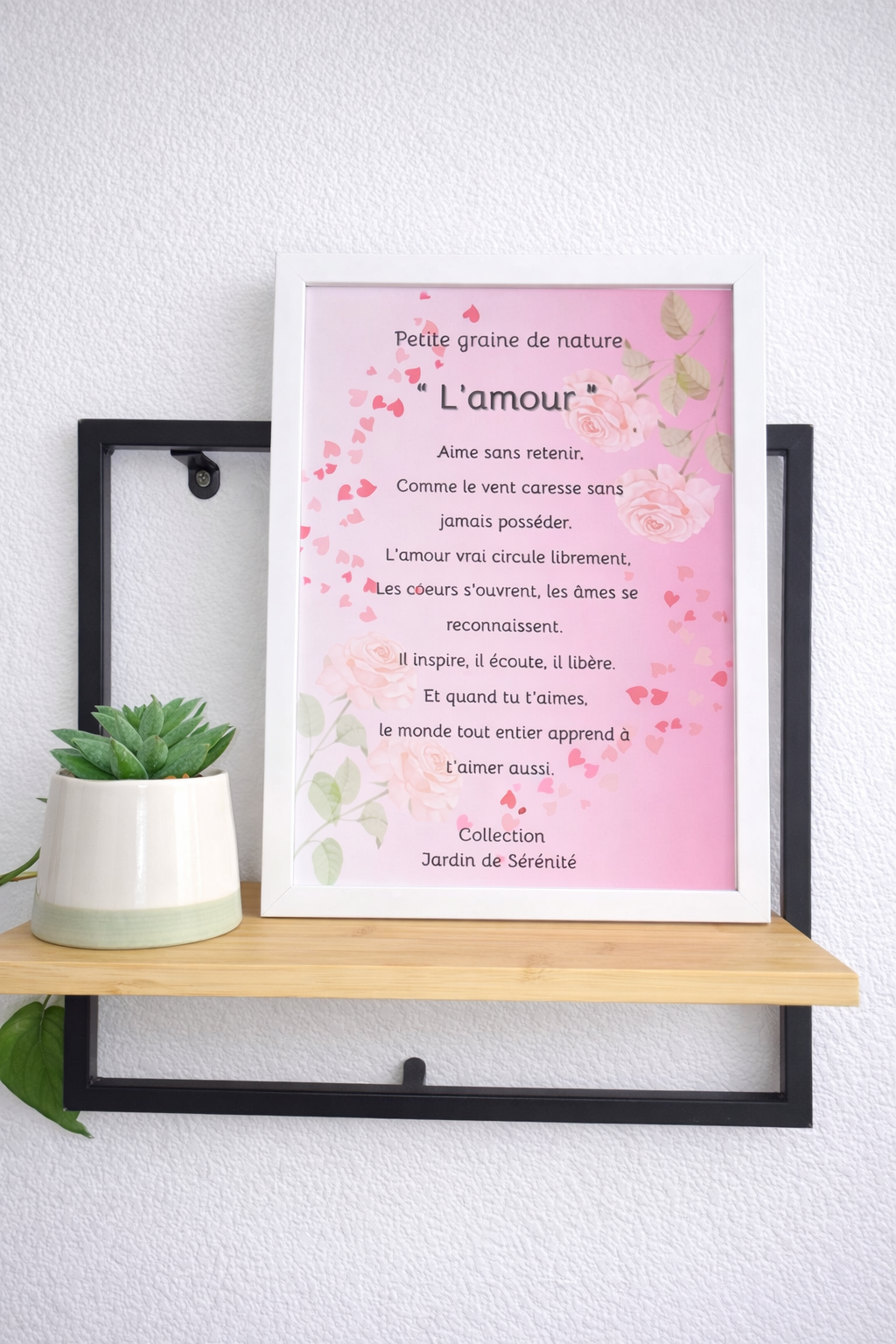 Cadre Citation "L’Amour" – 23x31,5 cm – Cadre blanc