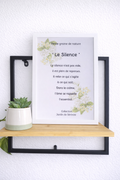 Cadre Citation "Le Silence" – 23x31,5 cm – Cadre blanc – Décoration murale zen et inspirante
