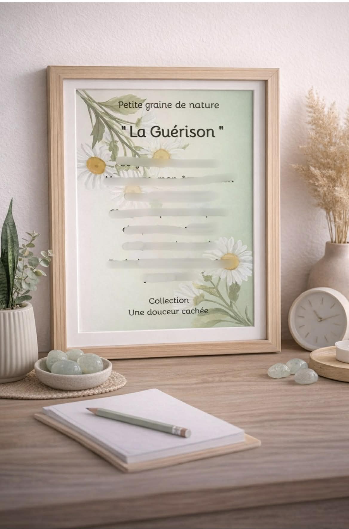 Cadre décoratif à message positif et caché  – cadeau inspirant "la guérison"